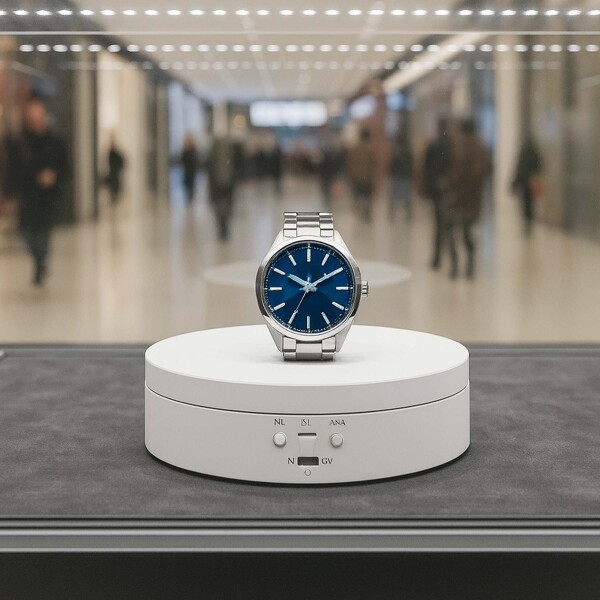 Exhibidor Base Giratorio Automatico Joyas Reloj Celular Y + Color Blanco