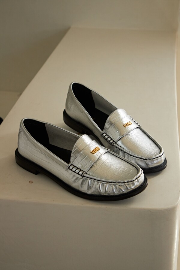 Mocasín Croco Silver