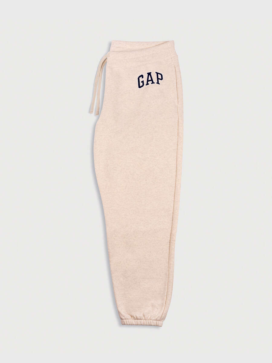 Pantalón Deportivo Logo Gap Con Puño Mujer - Oatmeal Heather 