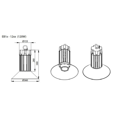 Edison - EBF1H1201- Lampara Led 120W + Reflector. 001