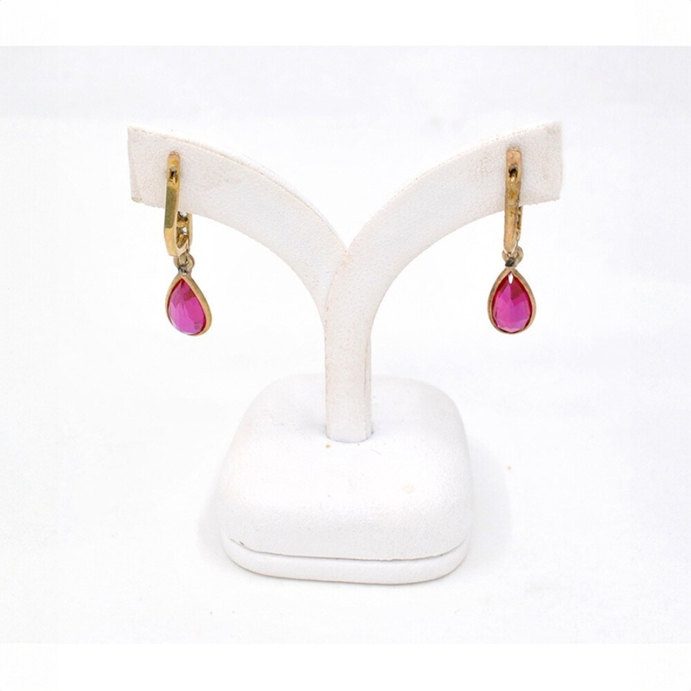 Caravanas Antiguas Con Diamantes Y Rubies Sinteticos. Caravanas Antiguas Con Diamantes Y Rubies Sinteticos.
