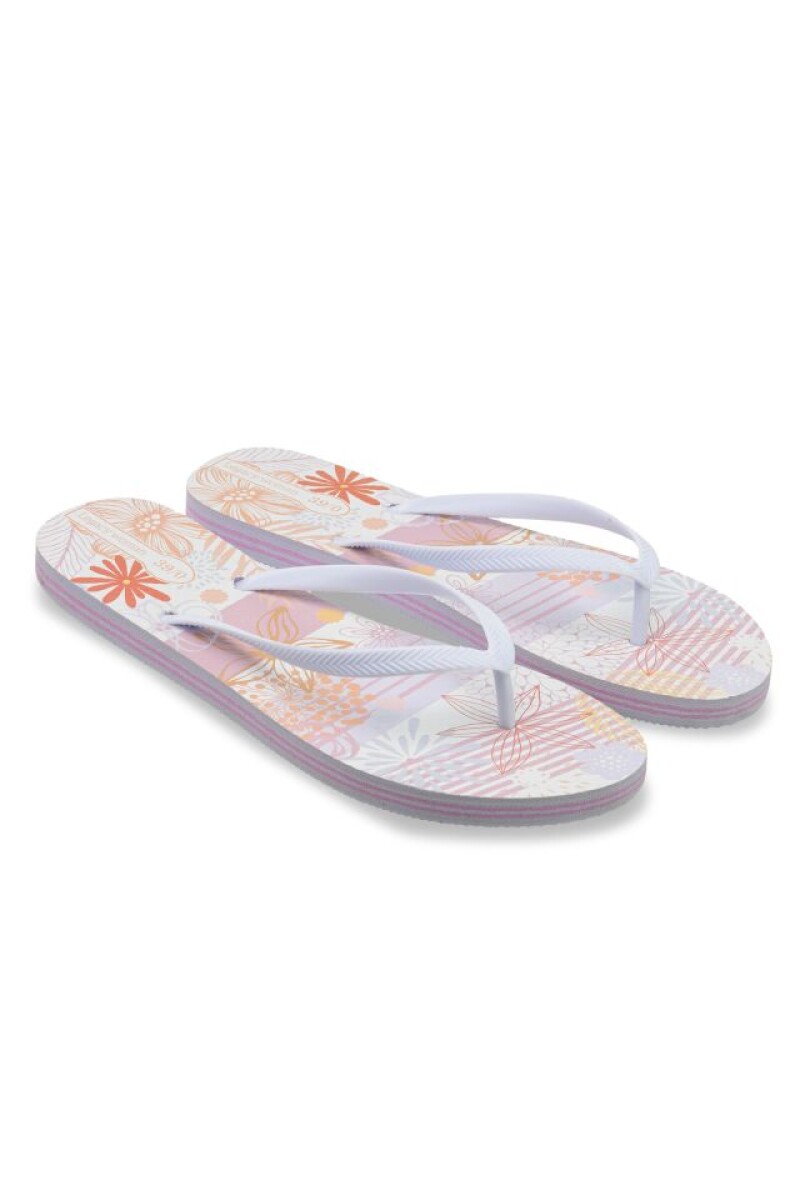 OJOTA FLOREADA CON PLATAFORMA - Blanco 