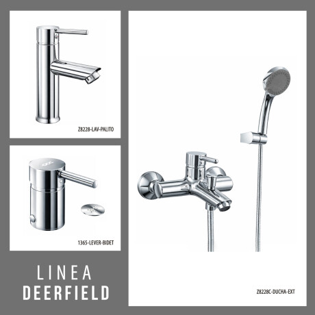 JUEGO DE GRIFERIA INCLUYE LAVATORIO DUCHA EXTERIOR Y BIDET LINEA DEERFIELD 000