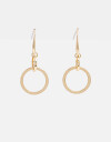 Aros Colgantes Largos Metal Aros Con Anillos Entrelazados - Dorado