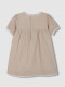Vestidode Lino Con Tiras Bordadas Marron