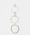 Set De Pulseras Flexibles Con Strass Dorado