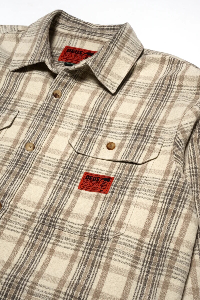 Too Busy To Work Check Shirt Blanco
