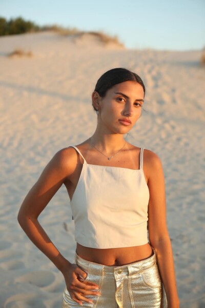 TOP COURO SHORT Hielo
