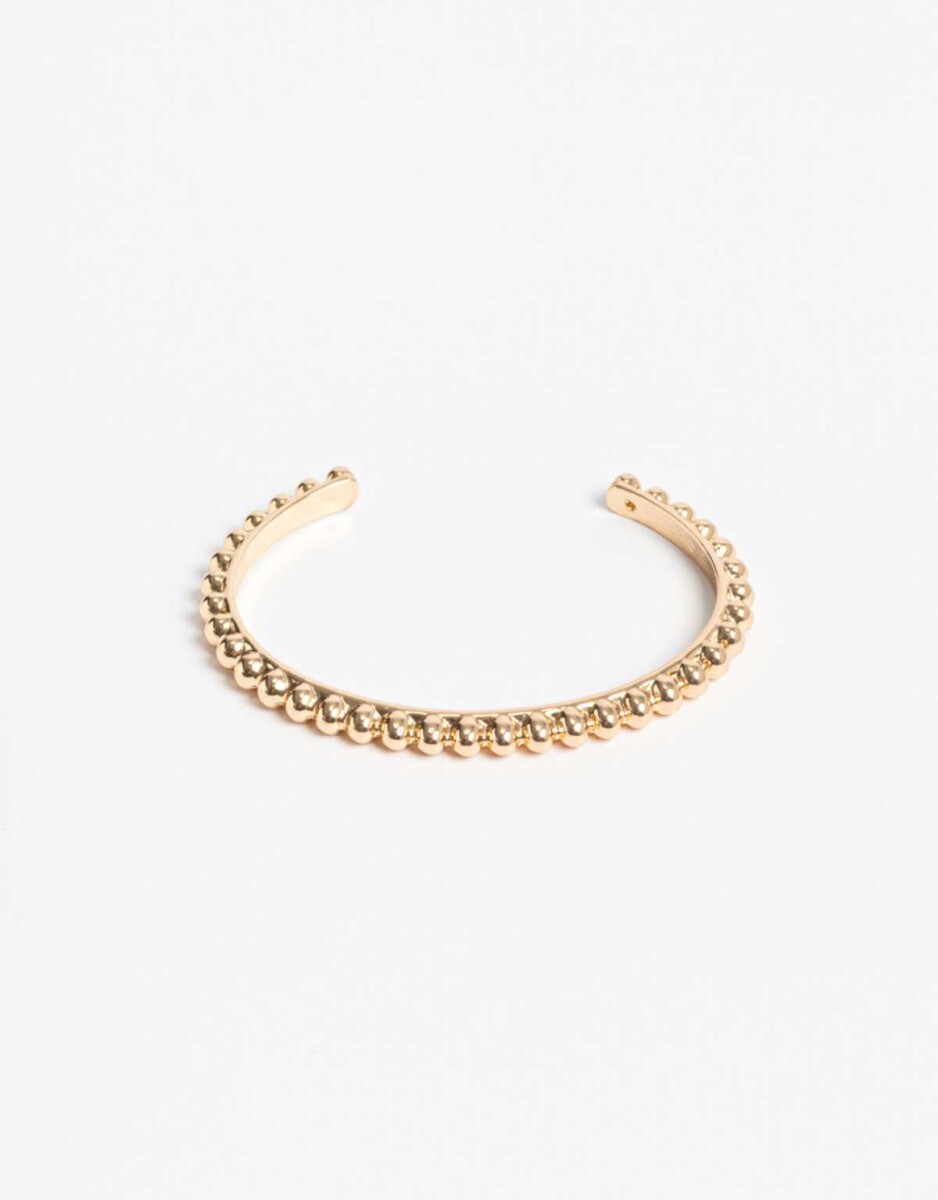 Pulsera Rígida Metálica Bañada En Oro - Dorado 