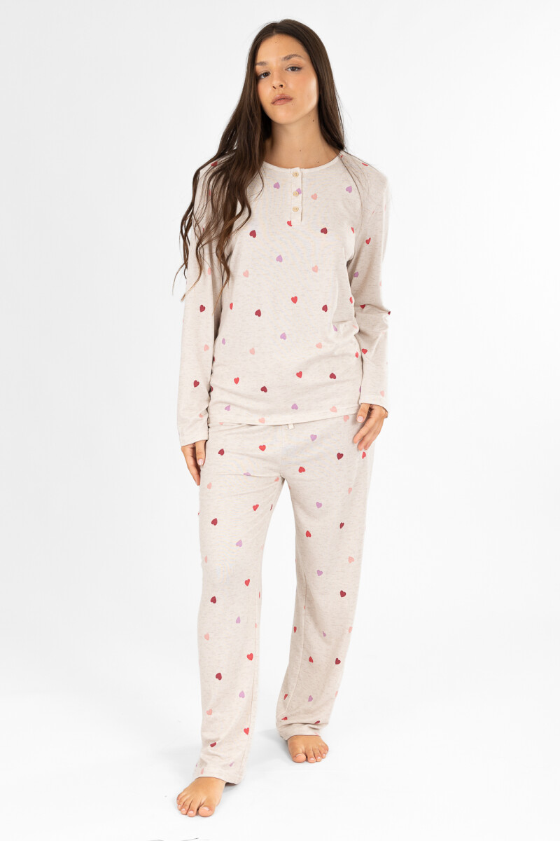 Pijama waffle needle Marfil