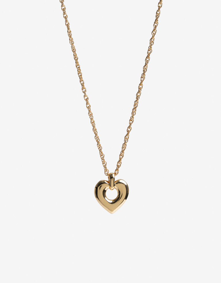 Cadena Corta con Dije Con Dijes Collar Corto Layer Corazón - Dorado