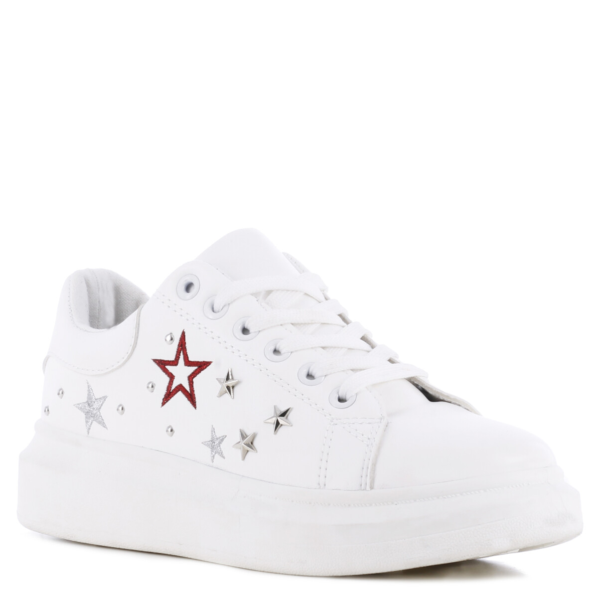 Championes de Mujer Miss Carol Acordonado - Blanco - Estrellas 