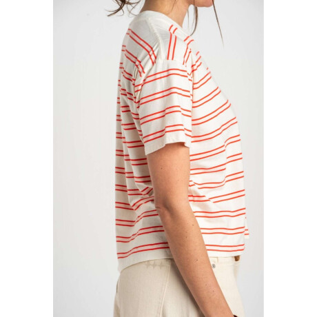 Remera Rayada Algodón Rojo
