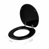Tapa inodoro negra en MDF con herraje metálico Tapa Inodoro Negra En Mdf Con Herraje Metálico