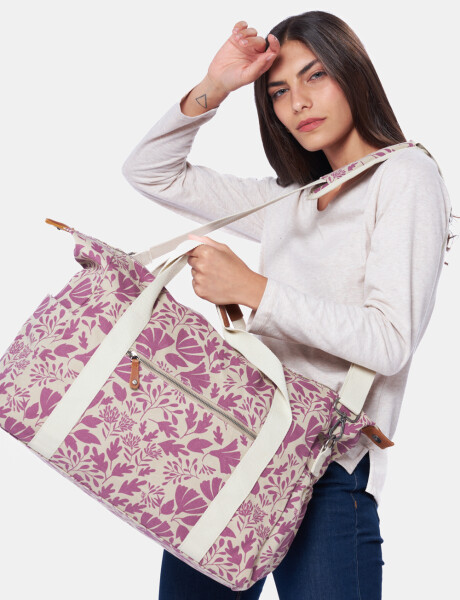 BOLSO DE LONA ESTAMPADO Rosado