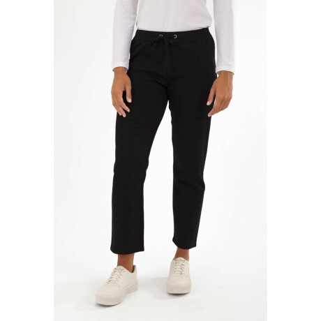 Pantalon algodón frisa Negro