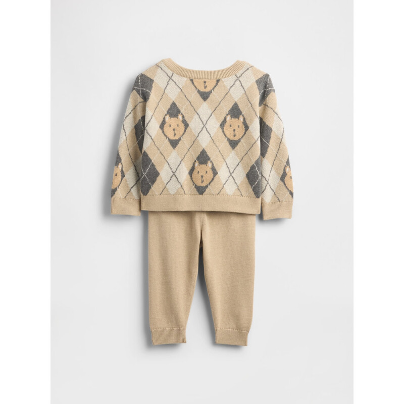 B PLAID CARDI SWT PANT SET WICKER