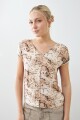 Blusa animal print beige