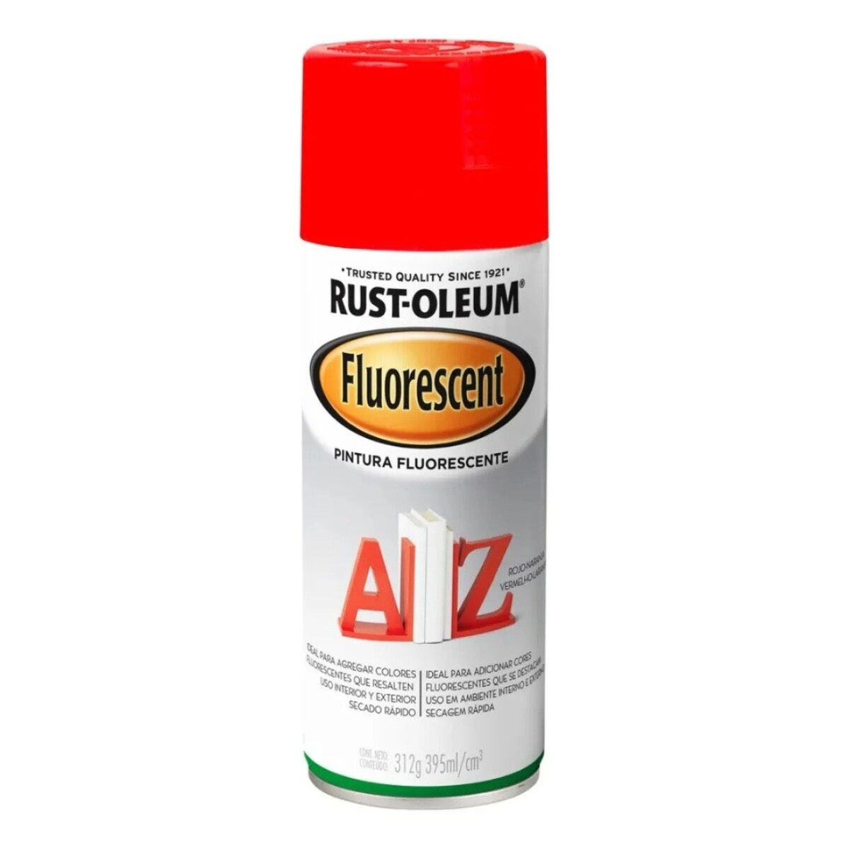 Pintura en Aerosol Fluorescente Alta Visibilidad Rojo Naranja Rust-Oleum 