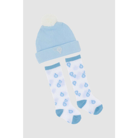Pack Gorrito Y Medias Globo Azul
