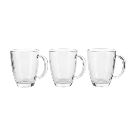 JGO DE TAZA VIDRIO TRANSP 350ML 3PZAS Unica