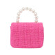 Cartera Barbie con perlas rosa