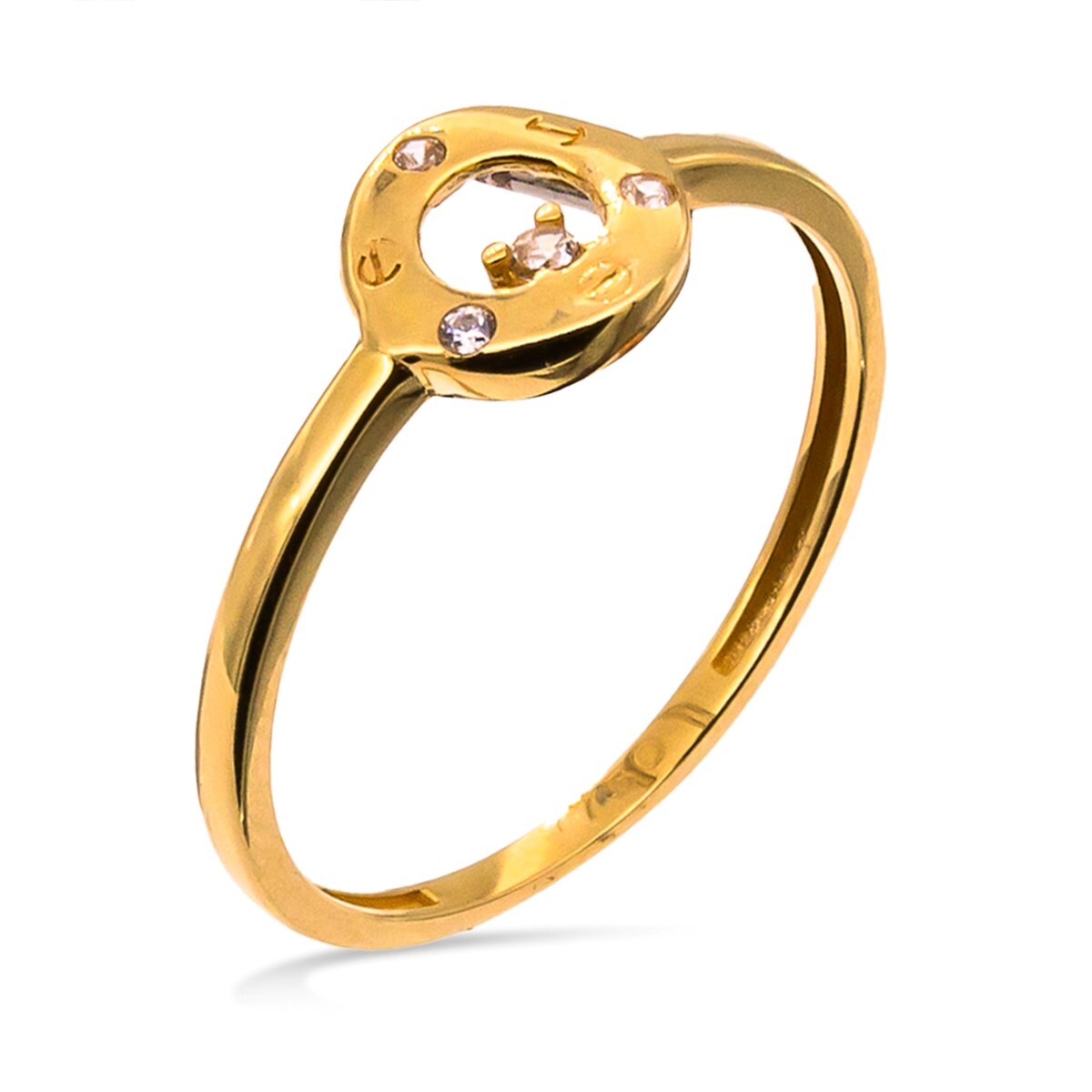 Anillo de oro 18 ktes con circonias. 