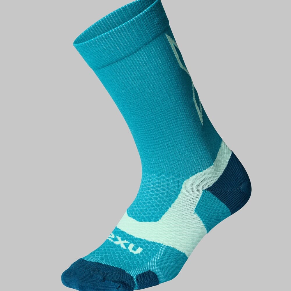 Medias Training Vectr Light Cushion Crew Socks Unisex Slate Green/digital Mint