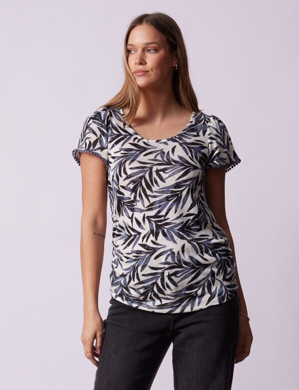 Remera Puntilla MULTI/AZUL