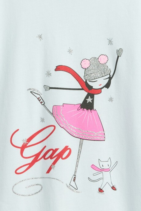 Remera Logo Gap Toddler Niña Serene Blue