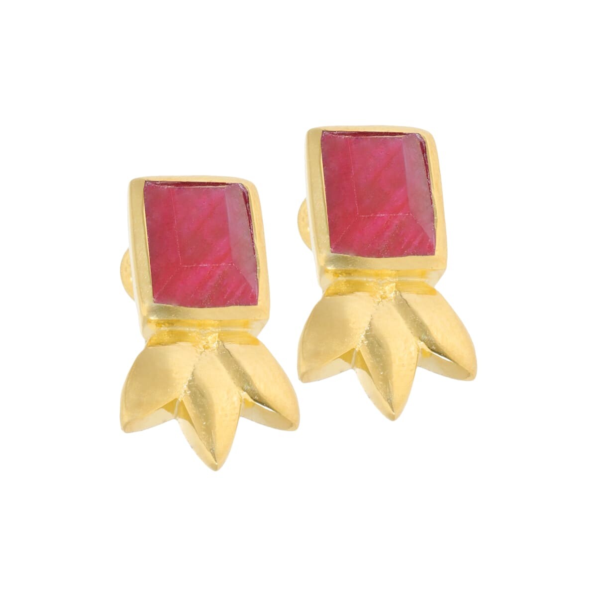 Caravanas Karvik Plata 925 bañada de oro 18k 
