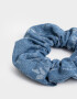 Skunzies De denim Scrunchie - Azul Medio