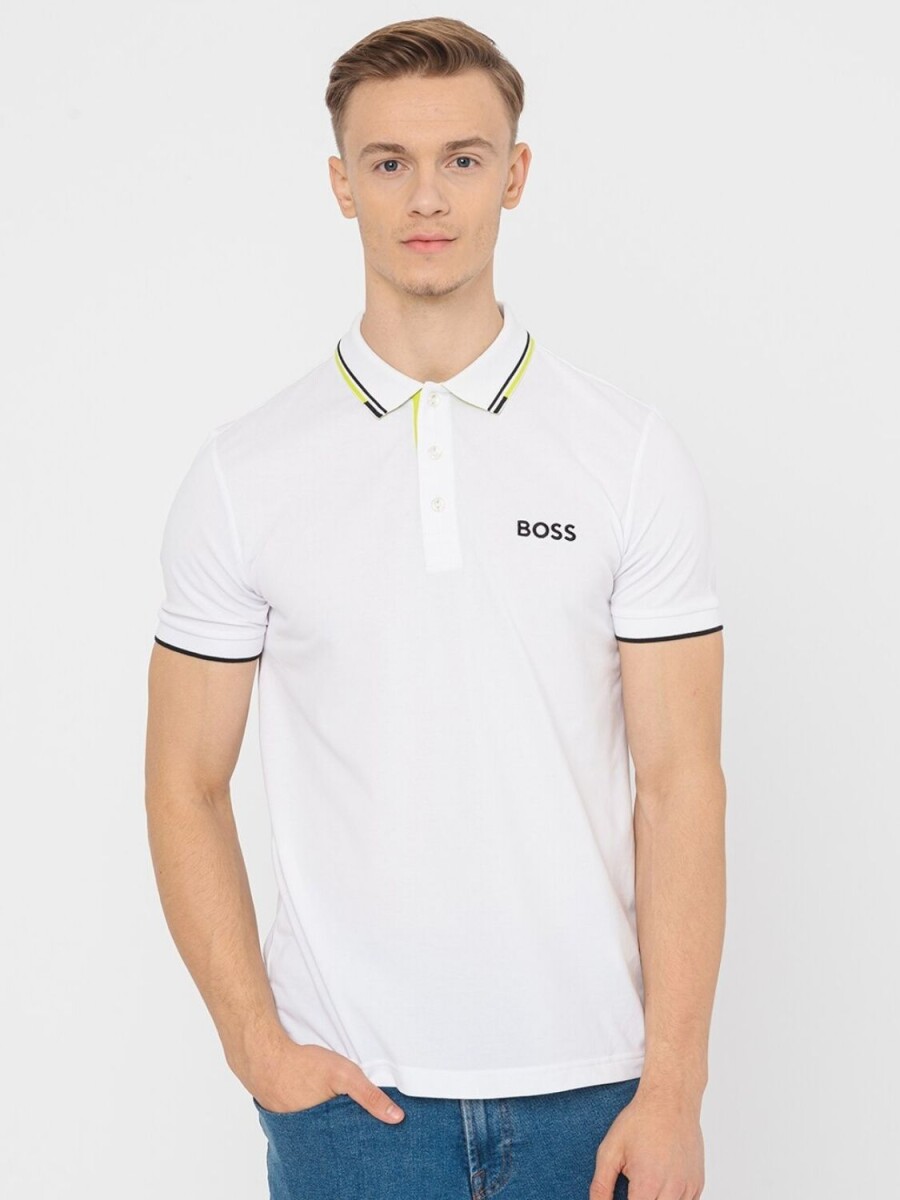 BOSS -Remera polo de algodón, regular fit, PADDY PRO - Blanco 