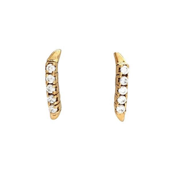 Caravanas Fila de oro- Oro bajo -Zirconia blanca - CA8171 conpiedra