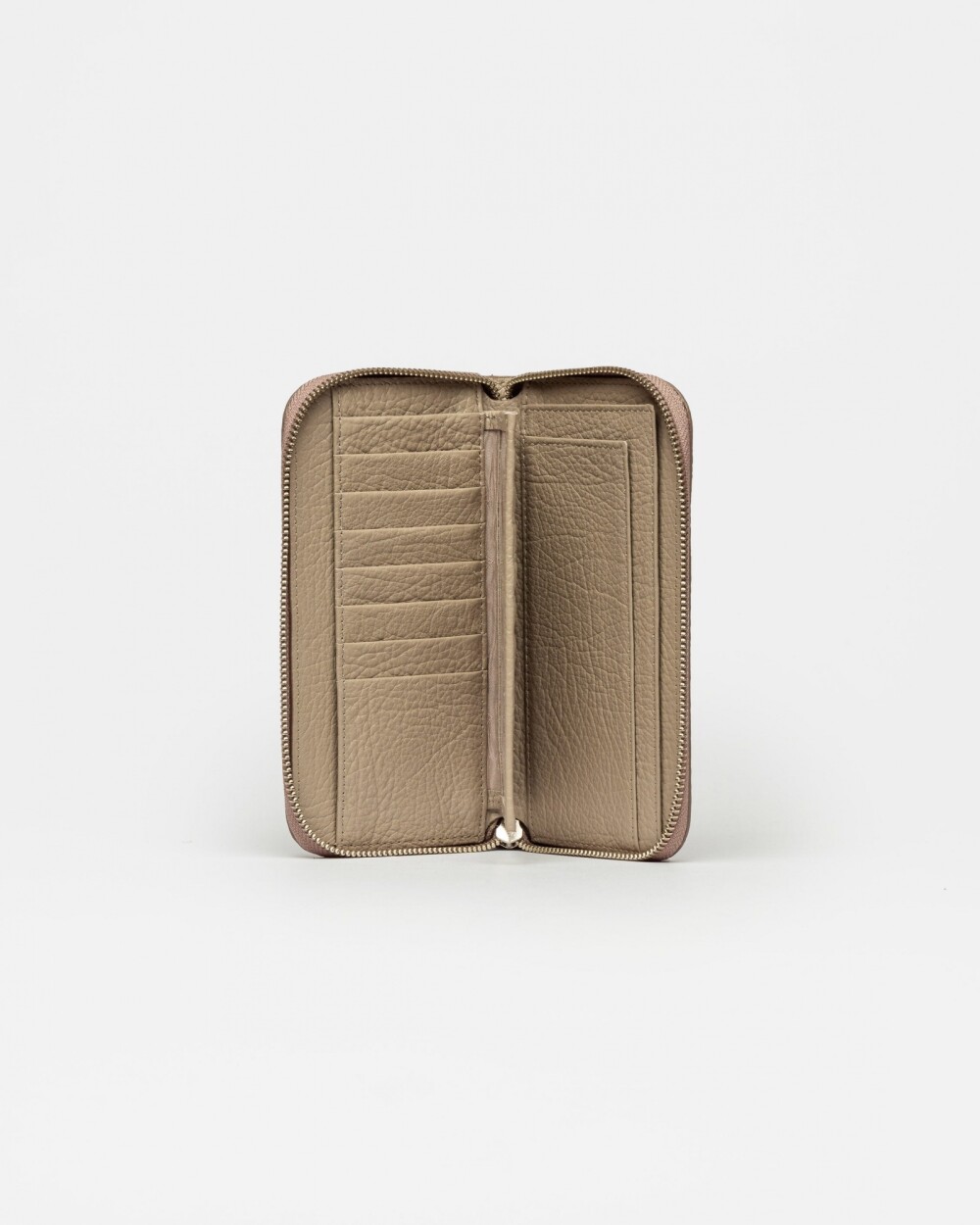 Billetera Paz en cuero graneado Taupe