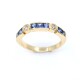 Anillo en oro 18k con zafiros azules carré y 2 brillantes Anillo en oro 18k con zafiros azules carré y 2 brillantes