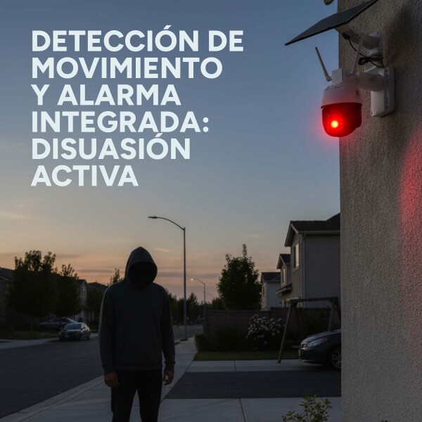 Cámara Seguridad Sola WiFi 4K Exterior Visión Nocturna Color Blanco Negro