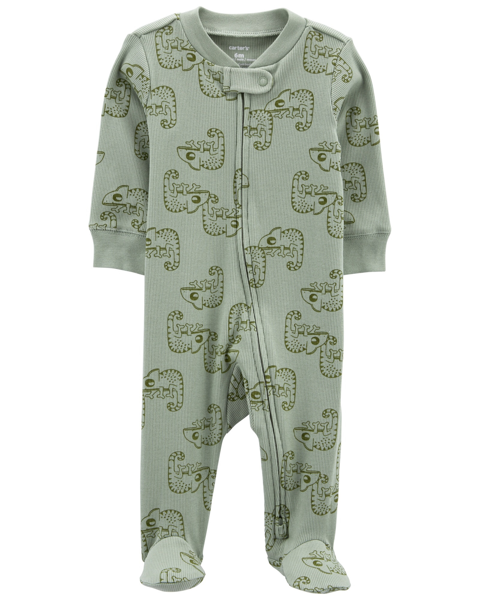 Pijama una pieza de algodón con pie y doble cierre Pijama una pieza de algodón con pie y doble cierre