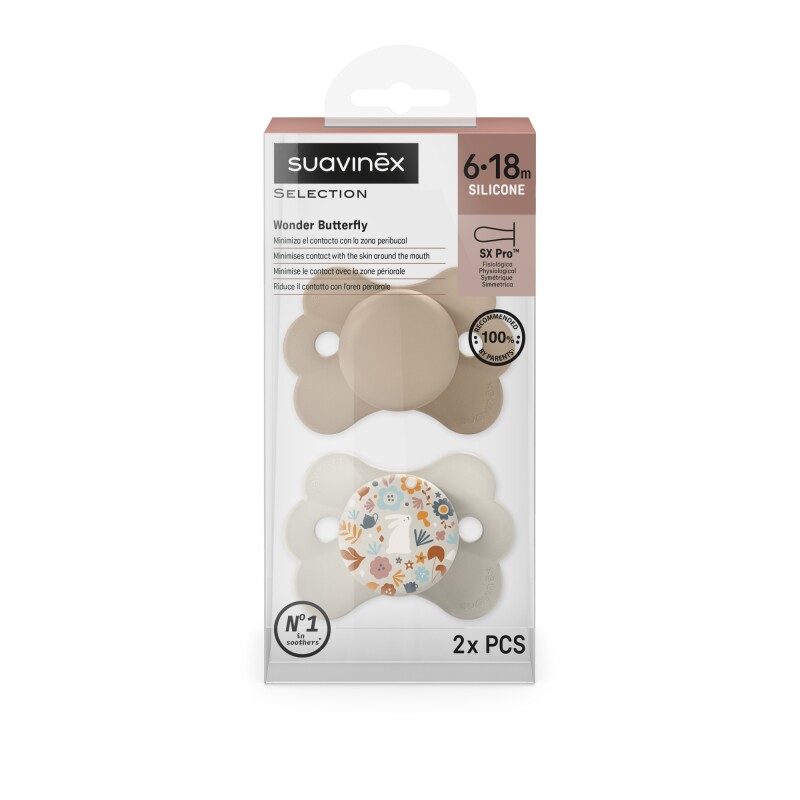 Chupete Suavinex Sx Pro Fisio 6-18m Butterfly Crema Chupete Suavinex Sx Pro Fisio 6-18m Butterfly Crema