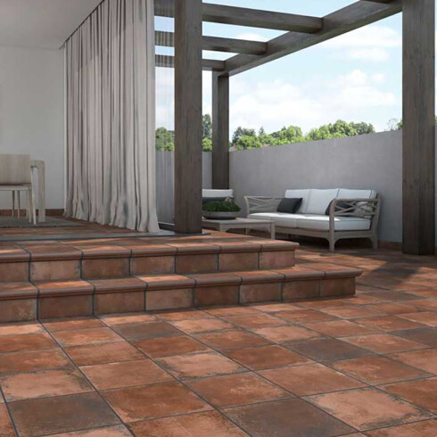 PELDAÑO DE ESCALERO O BORDE DE PISCINA TERRACOTA 32.5X33 GRES DE ARAGON VENTA POR UNIDAD. 000