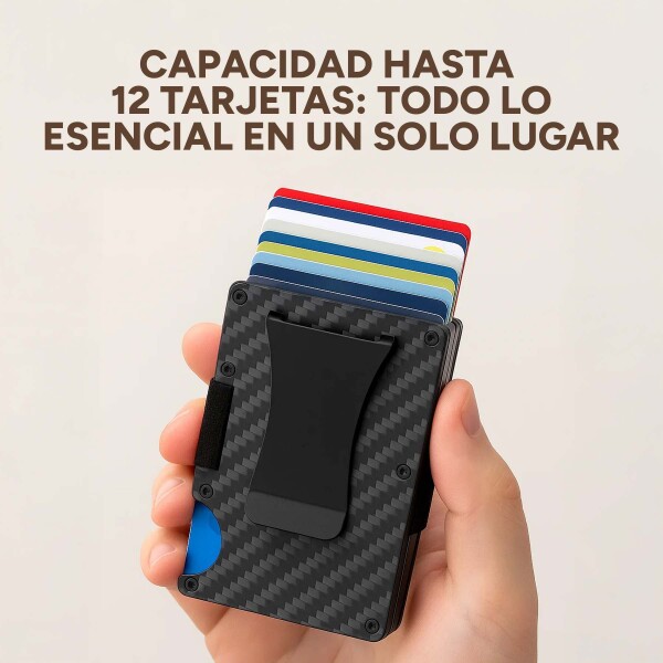 Billetera Tarjetero Bloqueo Rfid Anti Clonación Calidad Variante Color Negro Labrado