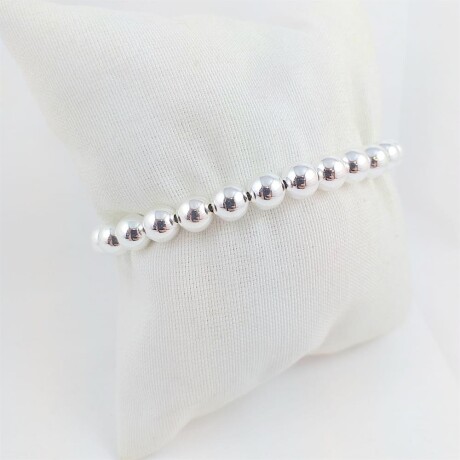 Pulsera de plata 925 con cuentitas de 7mm, largo 18cm y alargue. Pulsera de plata 925 con cuentitas de 7mm, largo 18cm y alargue.
