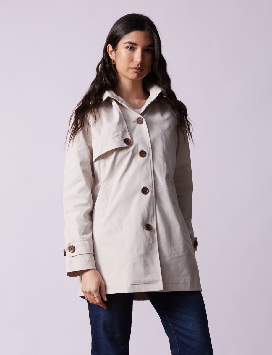 Gabardina Impermeable - Beige Claro 