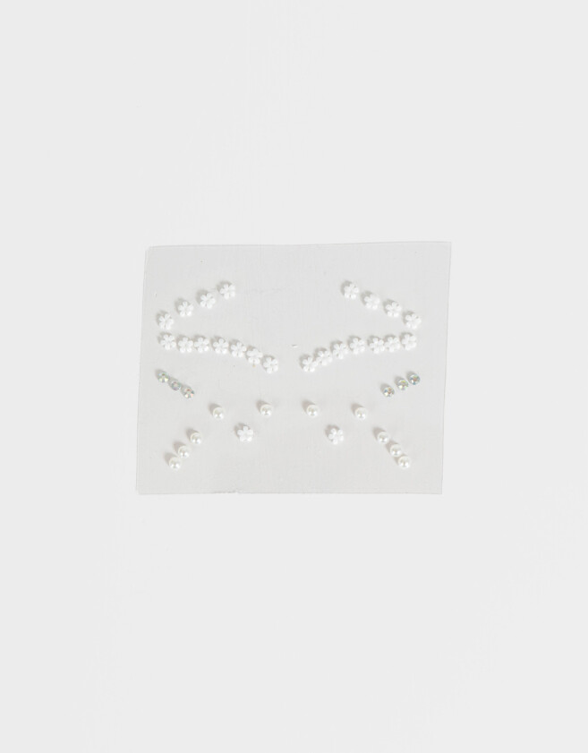 Complementos de cosmética para rostro Gemas Autoadhesivas Para Rostro Con Cristales Plateados - Plateado