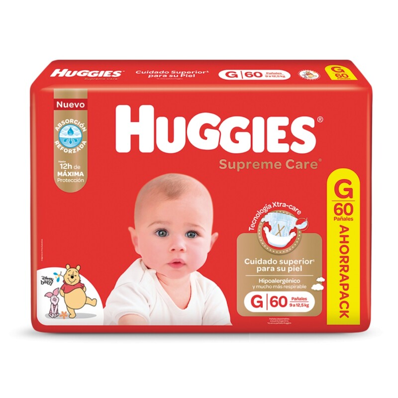 Pañales Huggies Natural Care Talle G 60 Uds. Pañales Huggies Natural Care Talle G 60 Uds.