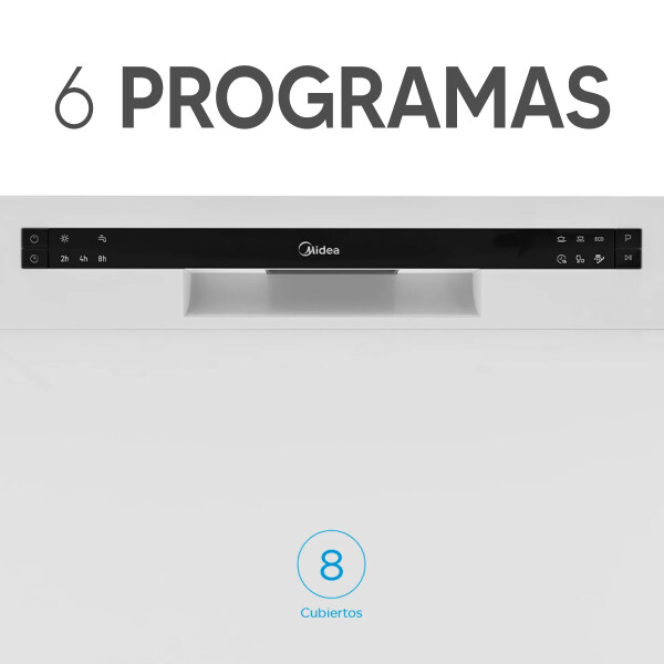 Lavavajillas Midea Wqp83802gw 8 C LAVAVAJILLAS MIDEA MDWTT0802GW 8 SERV.