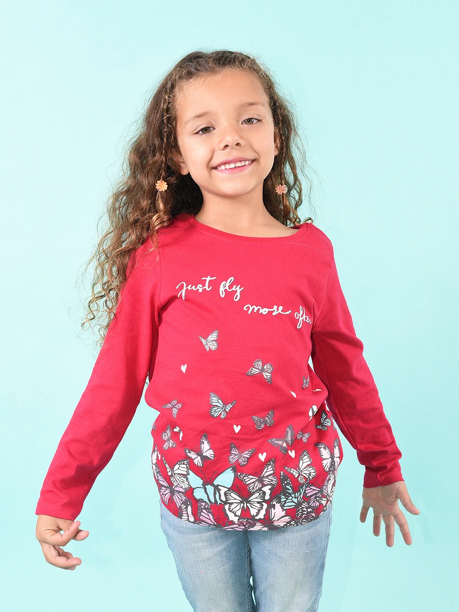 REMERA MIX PRINT - ROJO OSCURO 