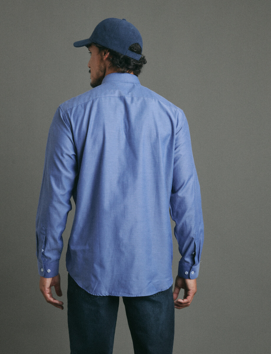 012625 CAMISA HARRINGTON LABEL Azul