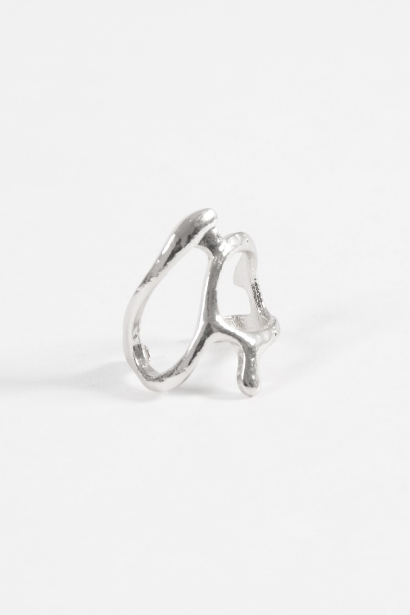 Anillo metallic plateado