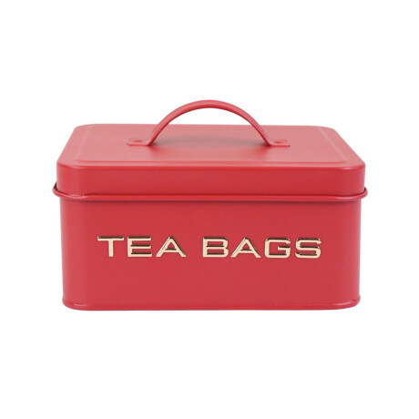 Caja de te metalica rojo con dorado Caja de te metalica rojo con dorado